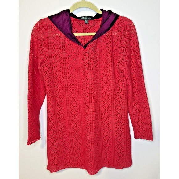Title nine Other - Title Nine Hider Hoodie Medium Dragonfruit Pink Purple Trim UPF 50+ Sun Shirt EU
